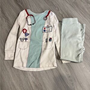 Old Navy Kids Doctor Pajama Set - White and Light Blue